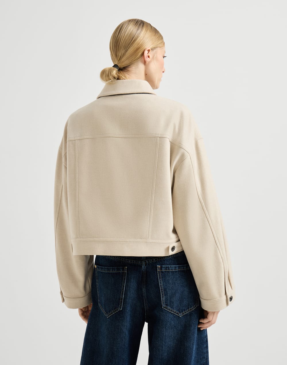Lightweight cloth outerwear jacket Sand Woman - Brunello Cucinelli