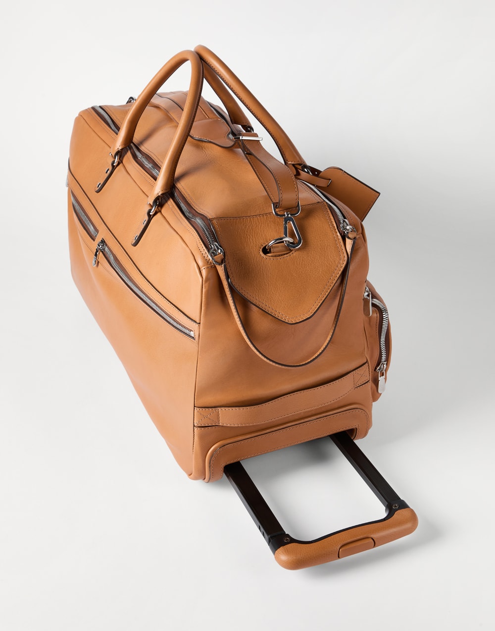 Cowhide trolley bag Cognac Man - Brunello Cucinelli
