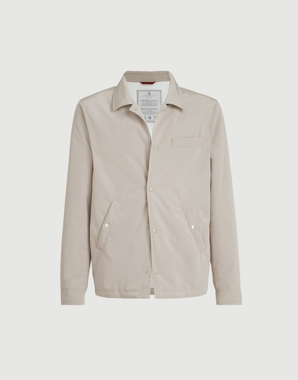 Bonded nylon outerwear jacket Dove Grey Man - Brunello Cucinelli