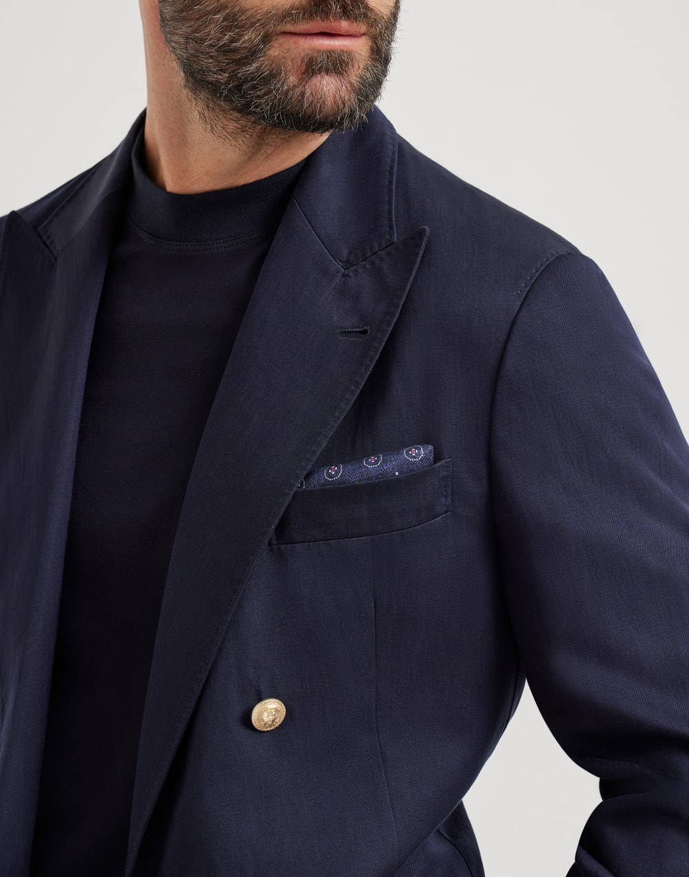 Silk pocket square Navy Blue Man - Brunello Cucinelli