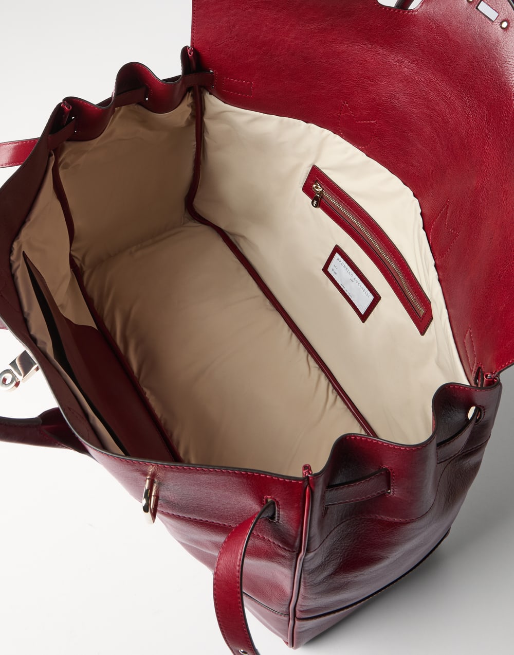 Calfskin country bag Terracotta Man - Brunello Cucinelli