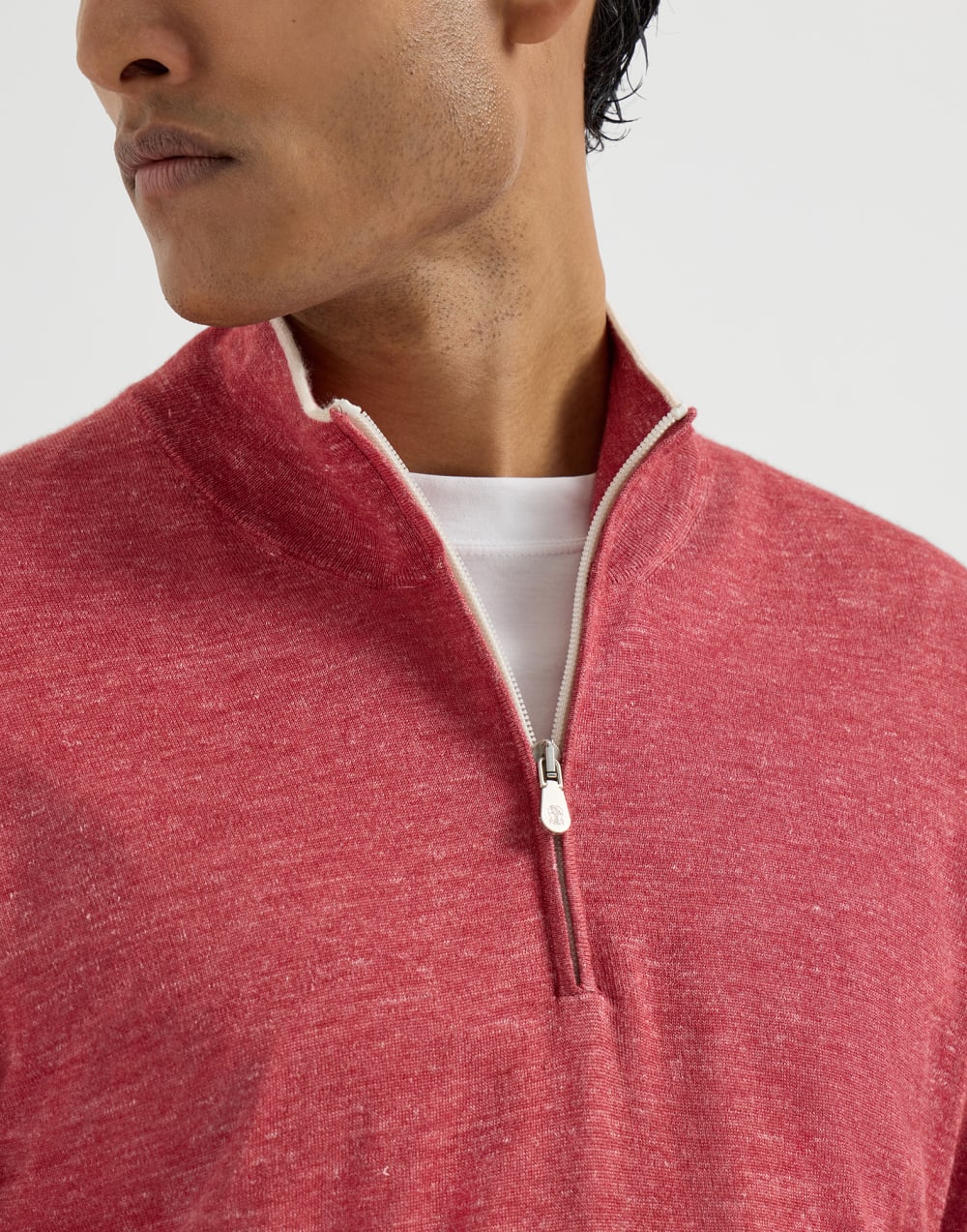 Jersey con cremallera Fresa Hombre - Brunello Cucinelli