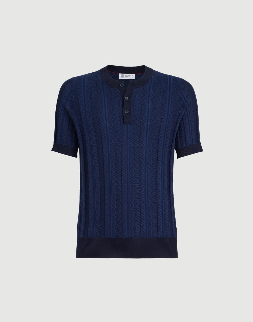 Knit T-shirt Navy Blue Man - Brunello Cucinelli