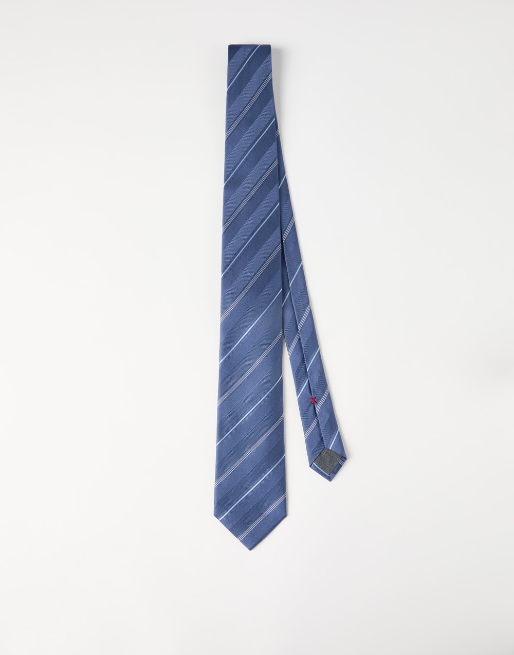 Striped silk necktie Denim Man - Brunello Cucinelli