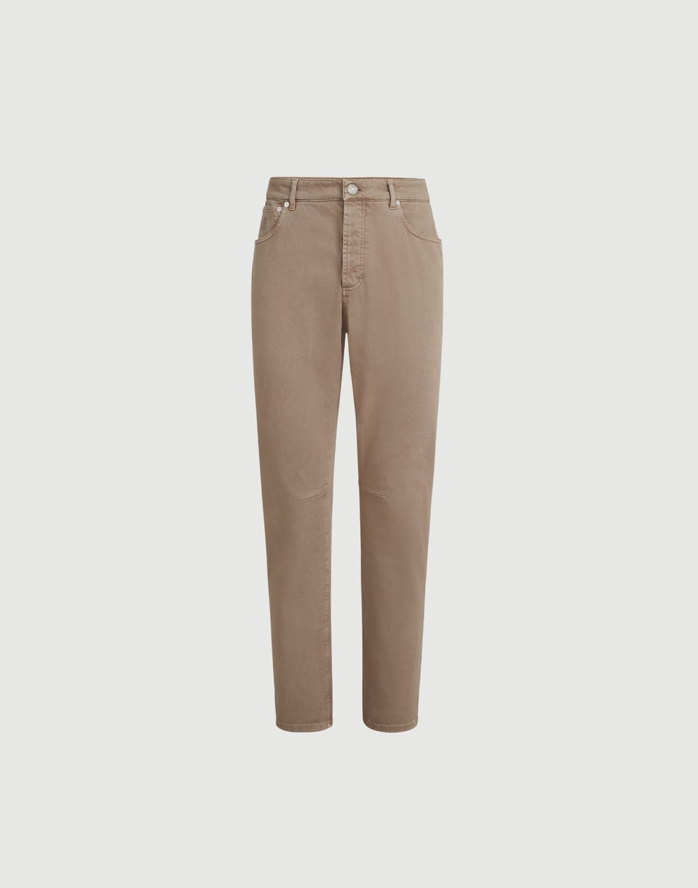 Garment-dyed denim trousers Light Brown Man - Brunello Cucinelli