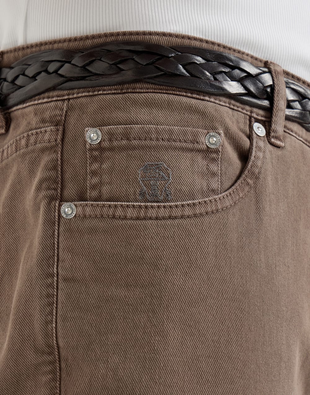 Lightweight denim trousers Hazelnut Man - Brunello Cucinelli
