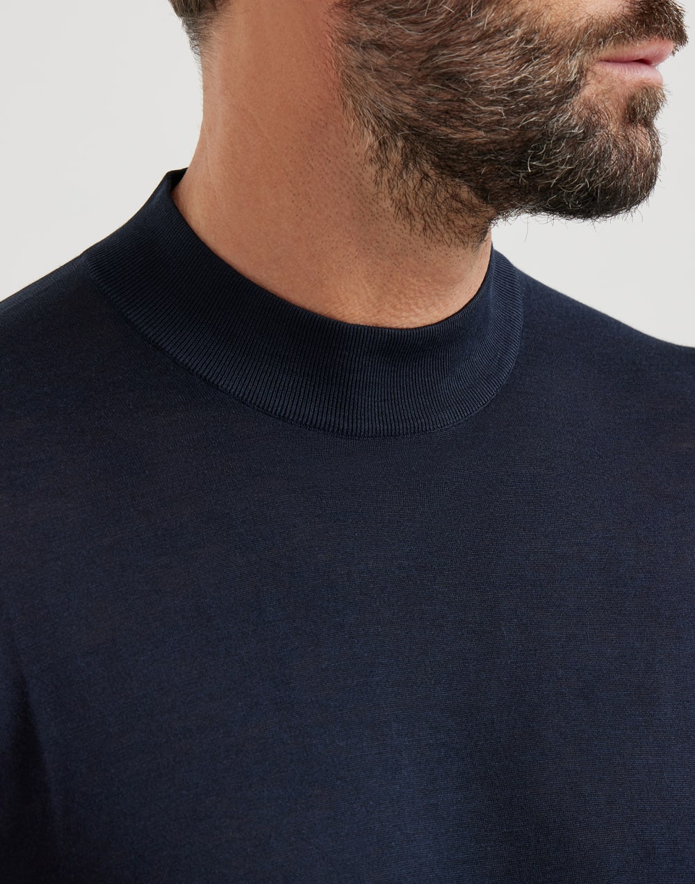 Knit T-shirt Navy Blue Man - Brunello Cucinelli