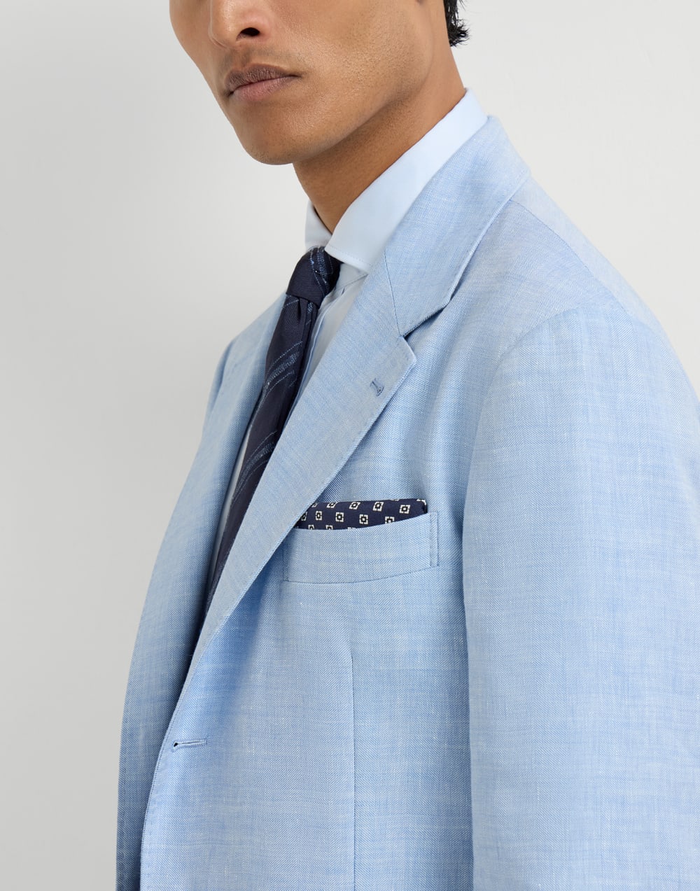 丝质口袋巾 海军蓝 男款 - Brunello Cucinelli