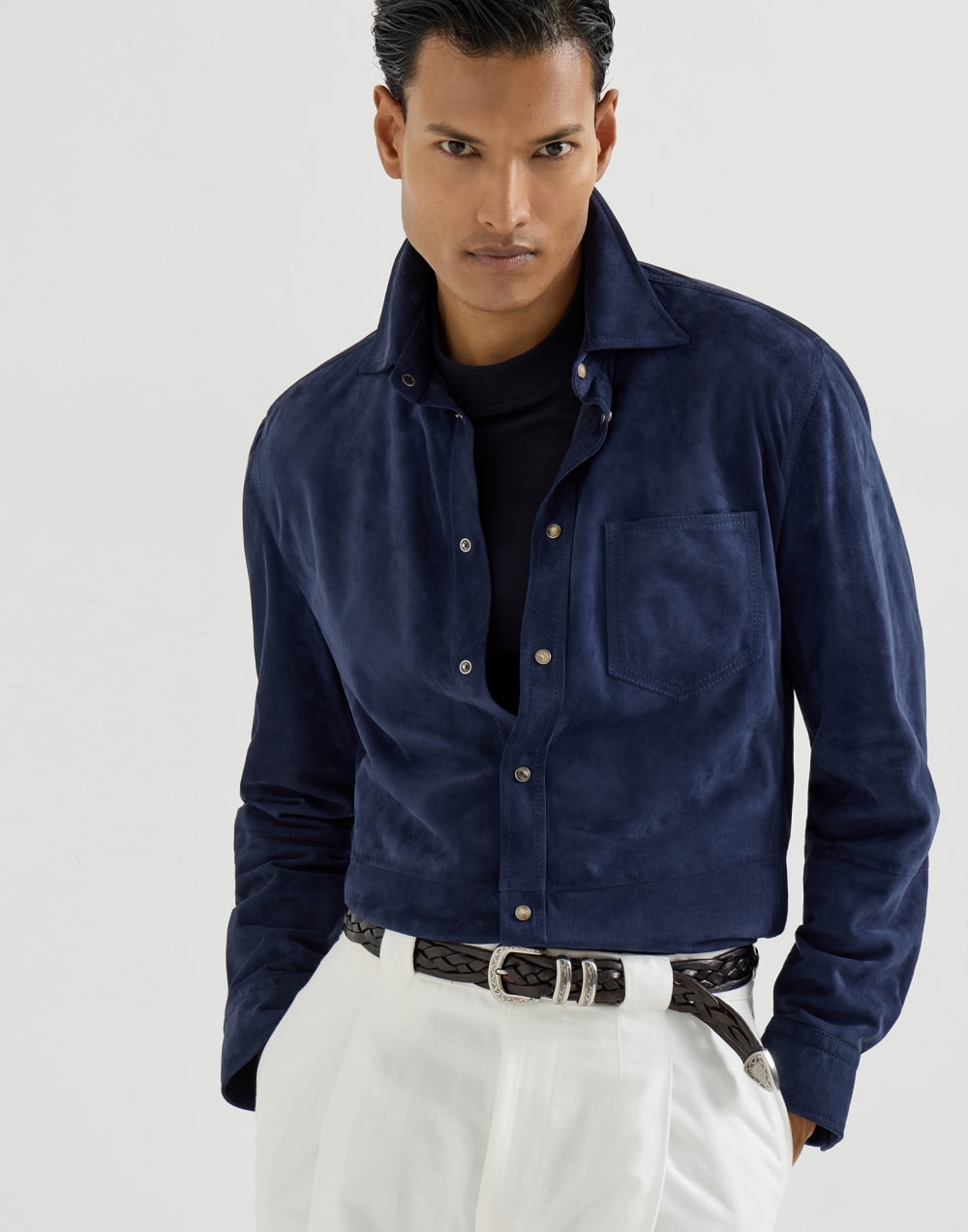 Suede overshirt Ink Man - Brunello Cucinelli