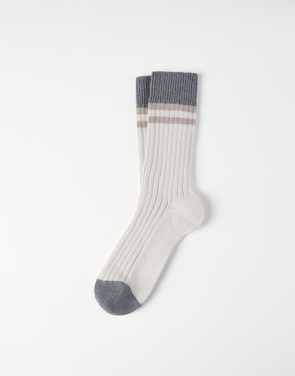 Cotton socks with stripes Panama Man - Brunello Cucinelli