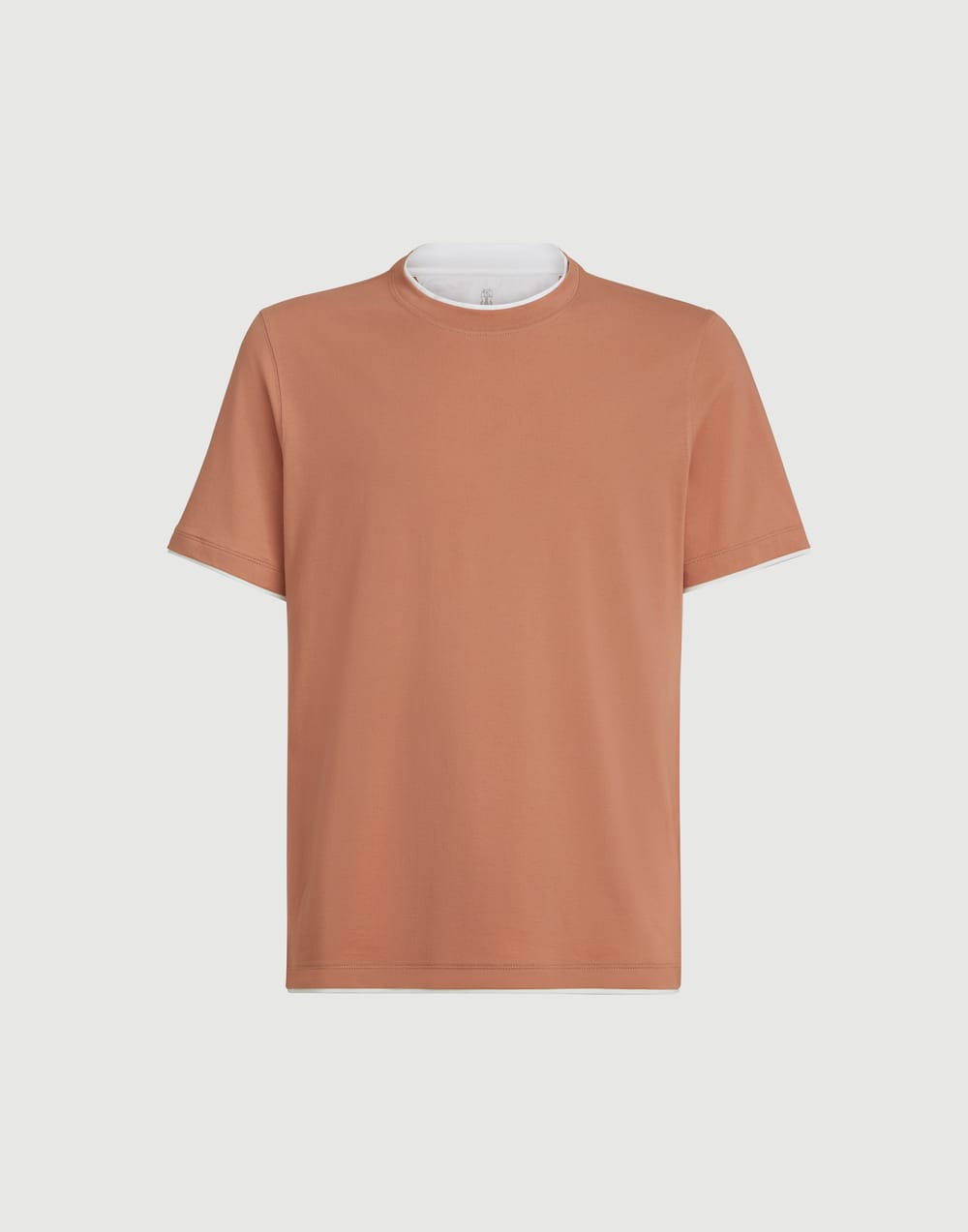T-shirt with faux-layering Apricot Man - Brunello Cucinelli