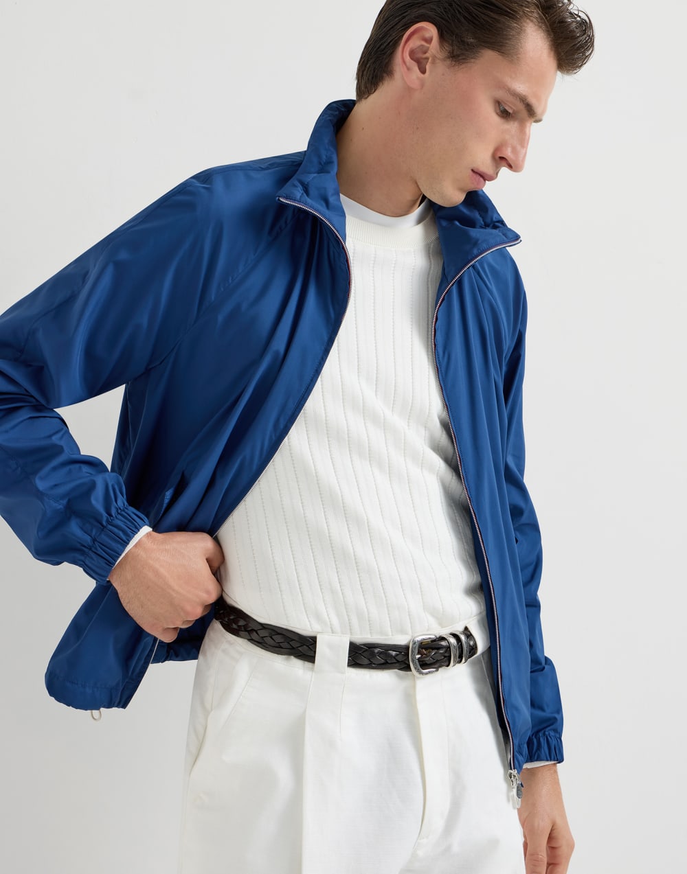 带风帽的外套 皇室蓝 男款 - Brunello Cucinelli