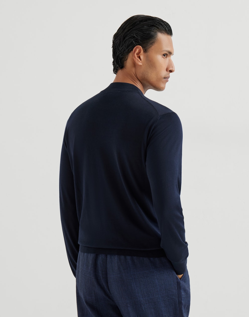 Lightweight sweater Navy Blue Man - Brunello Cucinelli