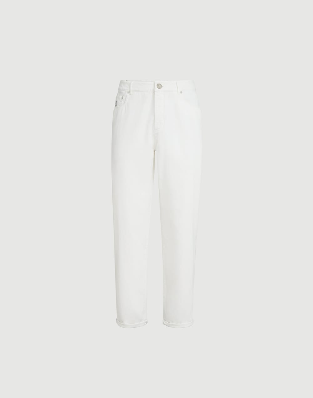 成衣染色华达呢长裤 雪灰色 男款 - Brunello Cucinelli