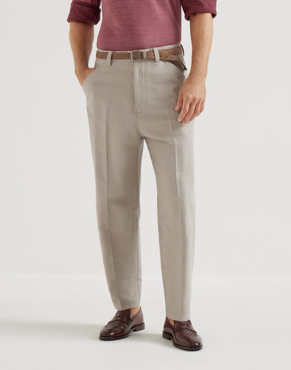 Pantalón de panamá Gris Ceniciento Hombre - Brunello Cucinelli