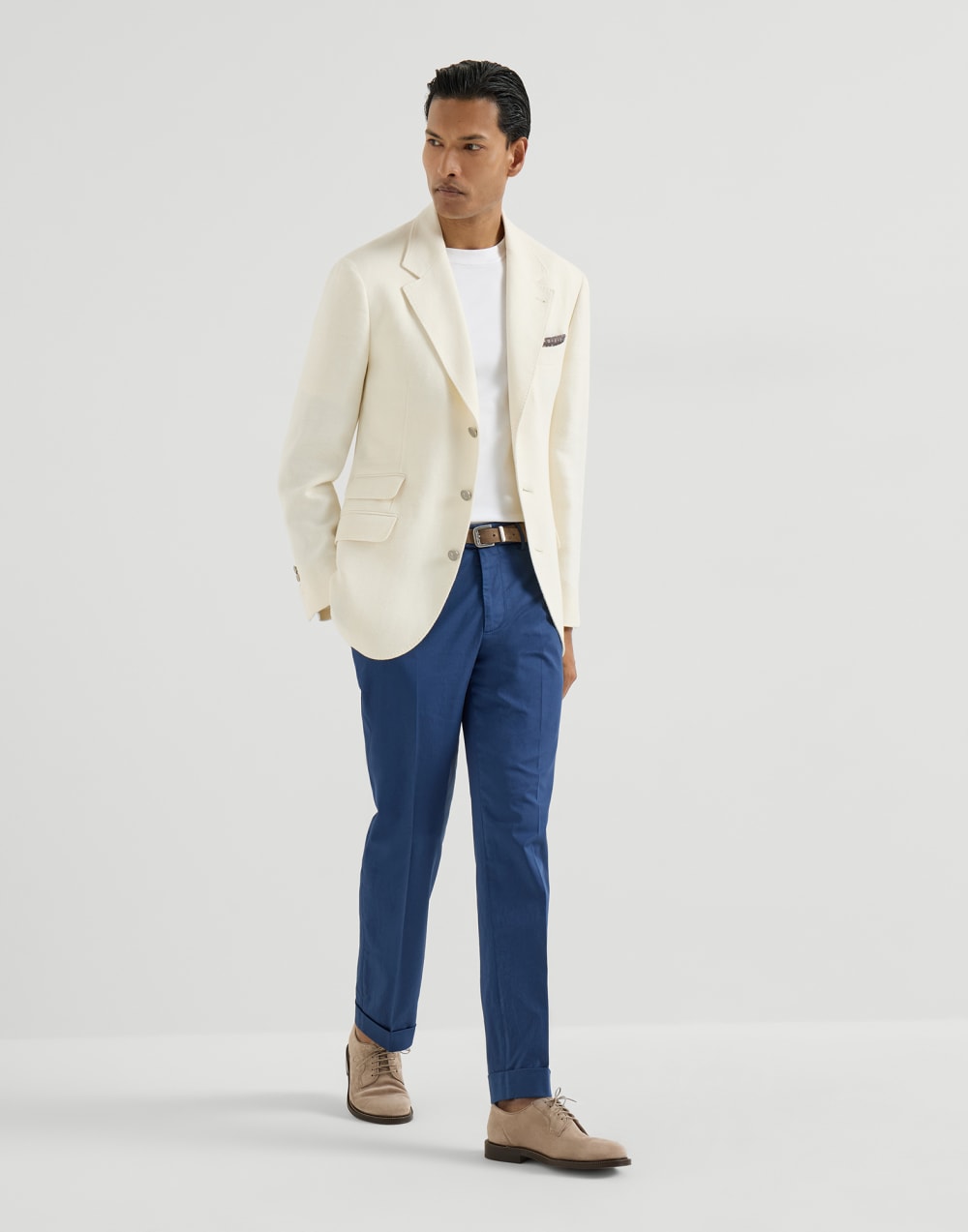 舒适华达呢长裤 牛仔蓝 男款 - Brunello Cucinelli