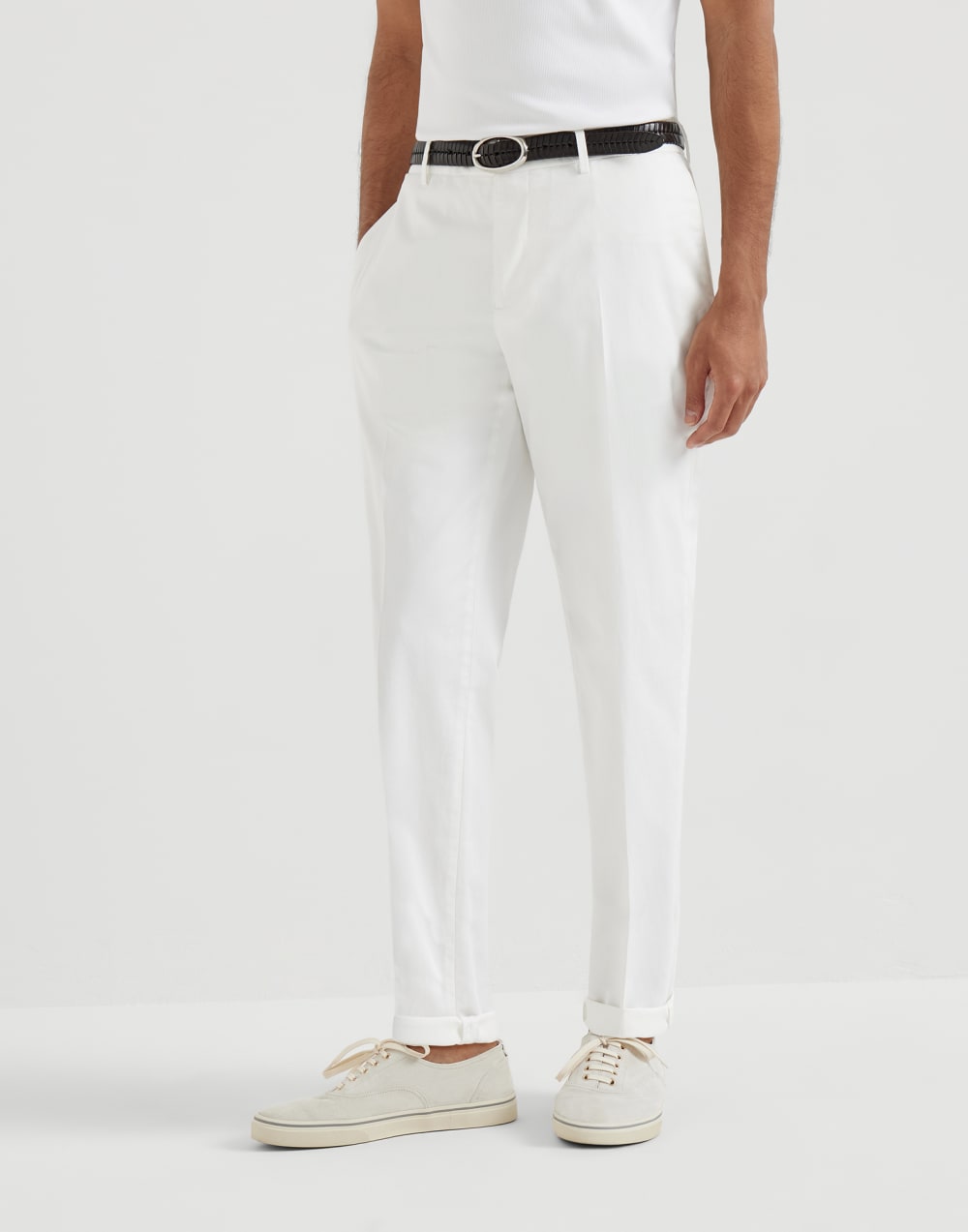 Pantalon en gabardine confort Neige Homme - Brunello Cucinelli