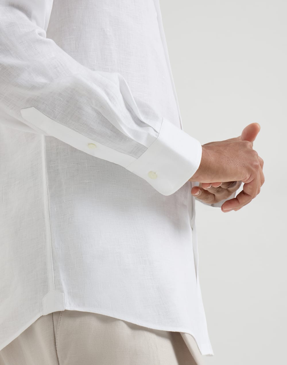 Bluse aus Leinen Weiß Herren - Brunello Cucinelli