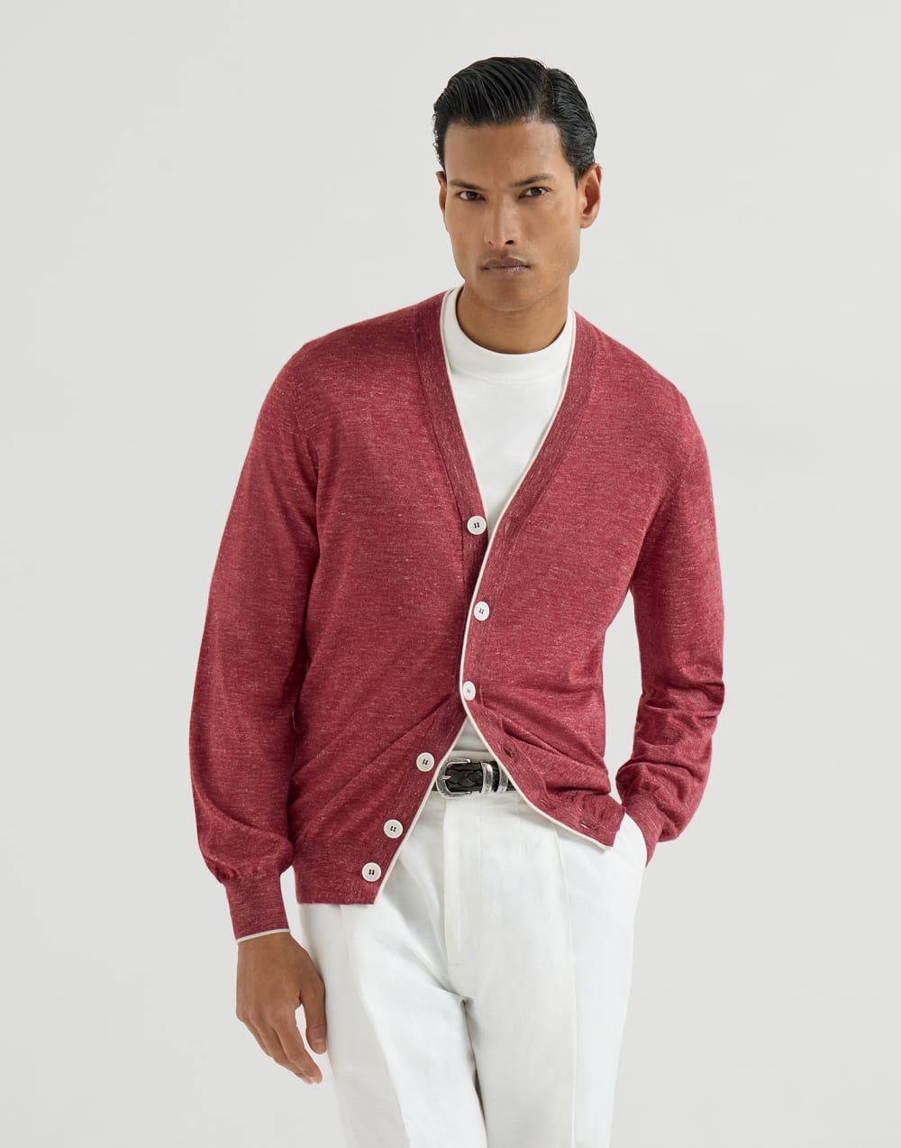 Cárdigan ligero Cereza Hombre - Brunello Cucinelli