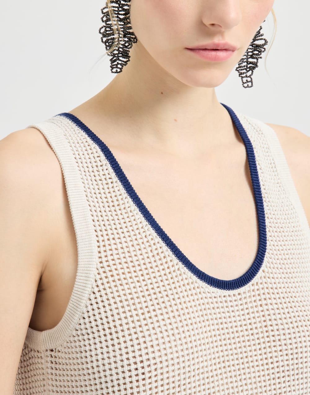 Net knit top Oat Woman - Brunello Cucinelli