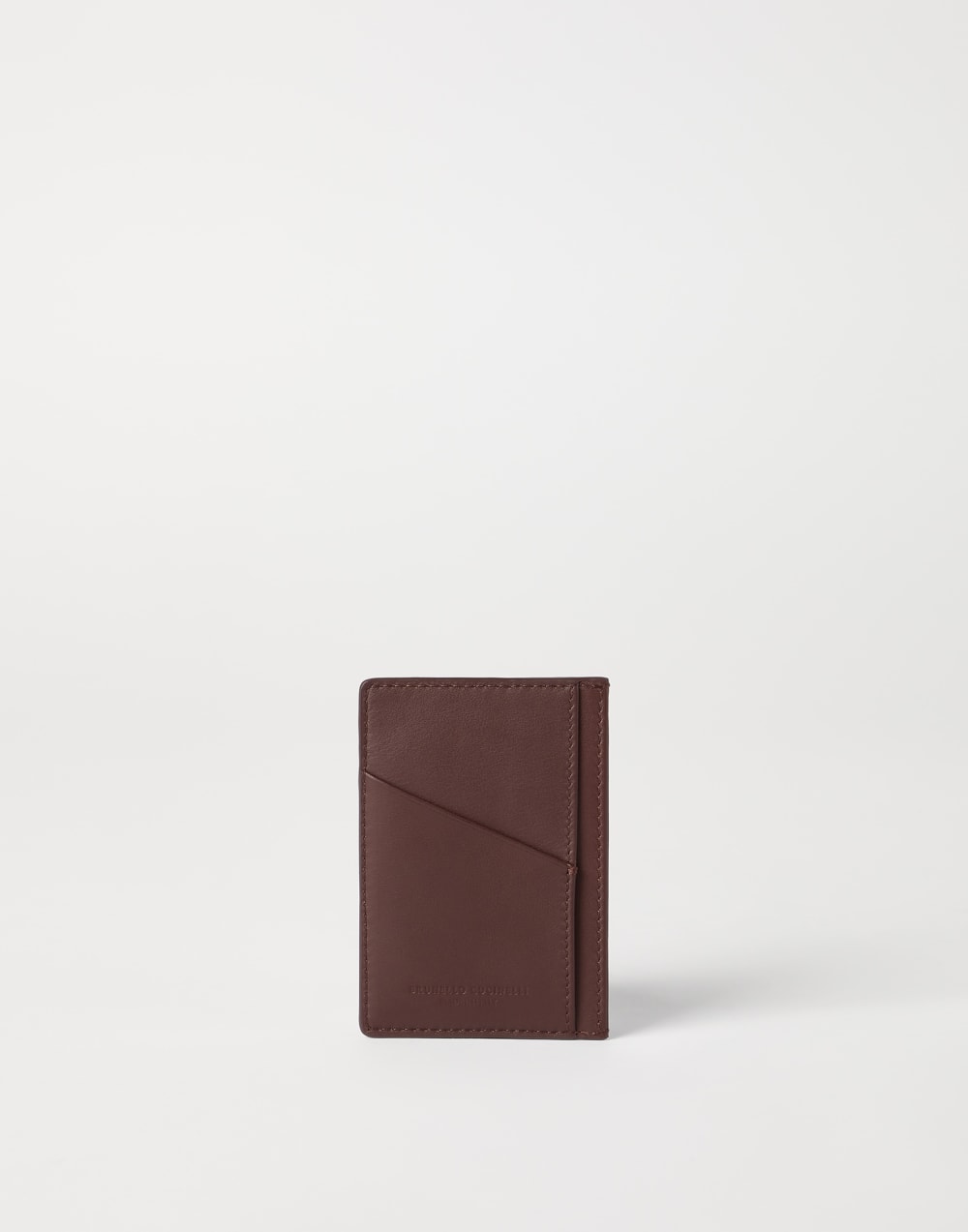 Calfskin card case Brown Man - Brunello Cucinelli