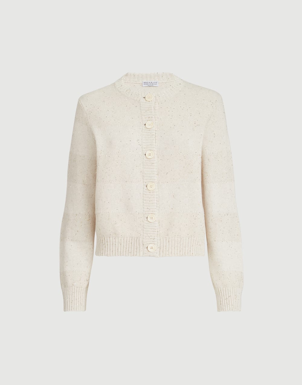 Cardigan with dazzling stripes Oat Woman - Brunello Cucinelli