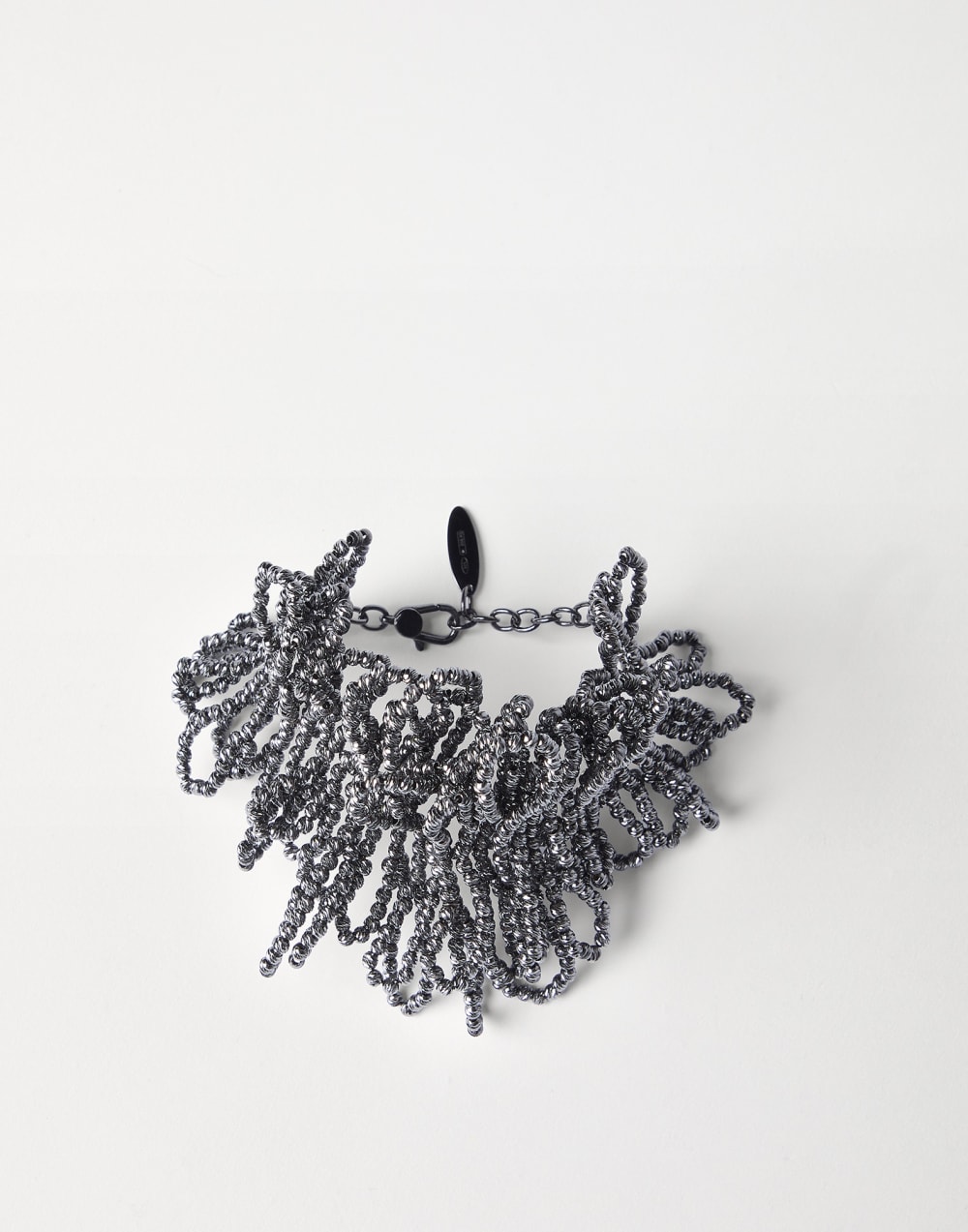 Hematite and Sterling Silver bracelet Lignite Grey Woman - Brunello Cucinelli