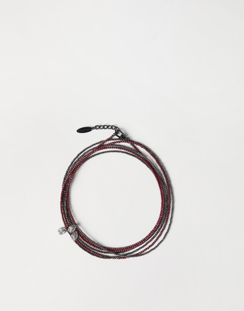 Hematite and Sterling Silver bracelet Red Woman - Brunello Cucinelli