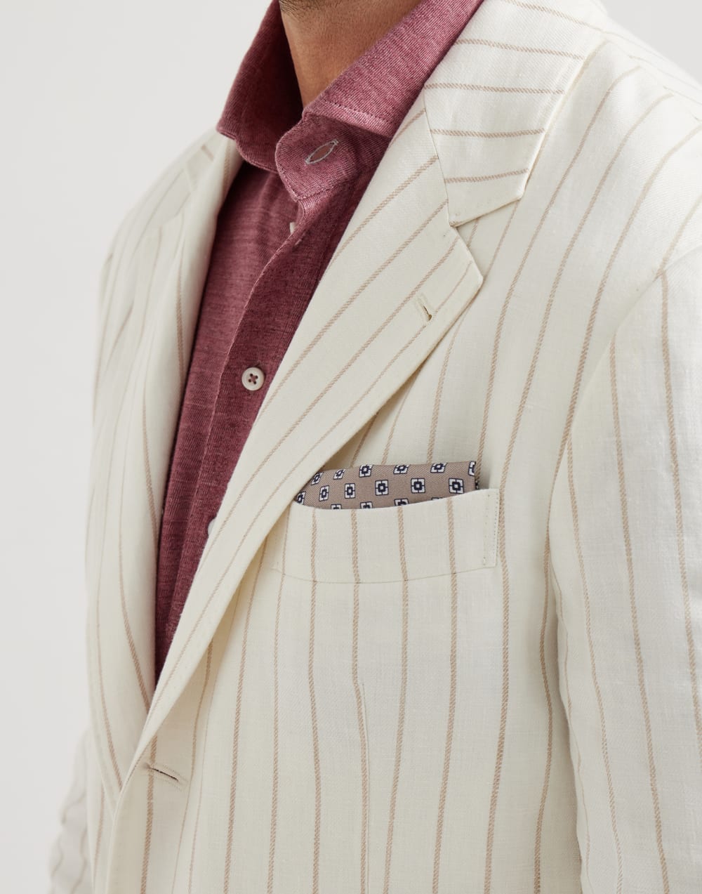 Pañuelo de bolsillo de seda Marrón Claro Hombre - Brunello Cucinelli