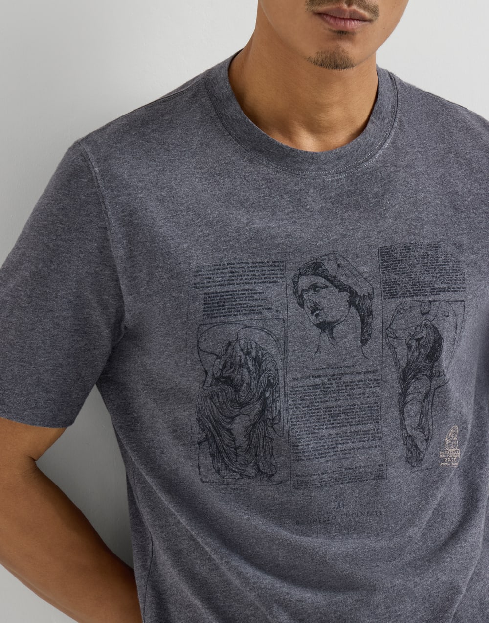 Jersey T-shirt Anthracite Man - Brunello Cucinelli