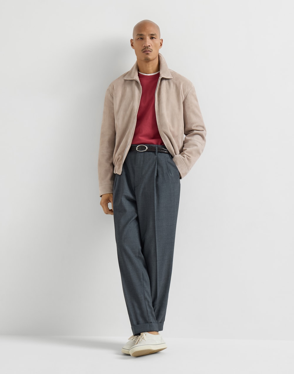 Cotton French terry sweatshirt Cherry Man - Brunello Cucinelli