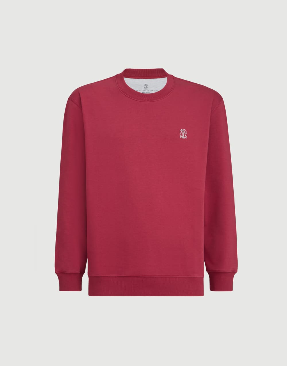 Cotton French terry sweatshirt Cherry Man - Brunello Cucinelli
