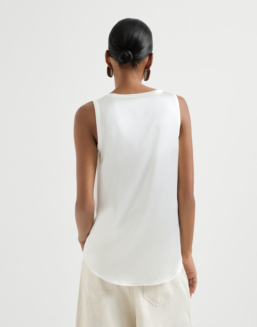 Satin top White Woman - Brunello Cucinelli