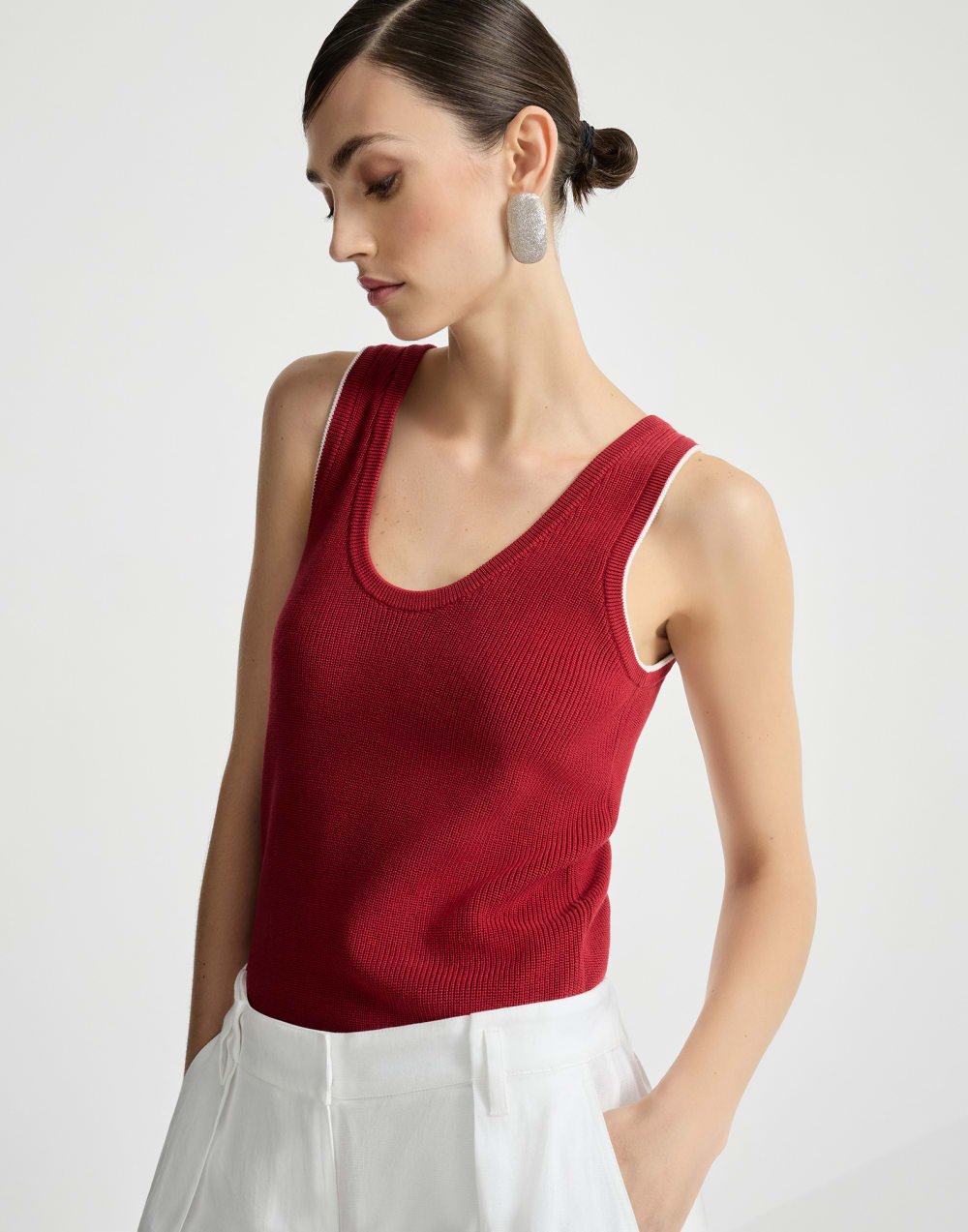 Cotton ribbed knit top Ruby Woman - Brunello Cucinelli