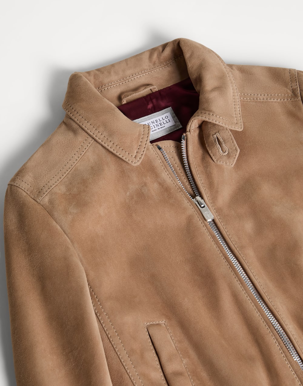 绒面革短夹克 咖啡色 男童 - Brunello Cucinelli