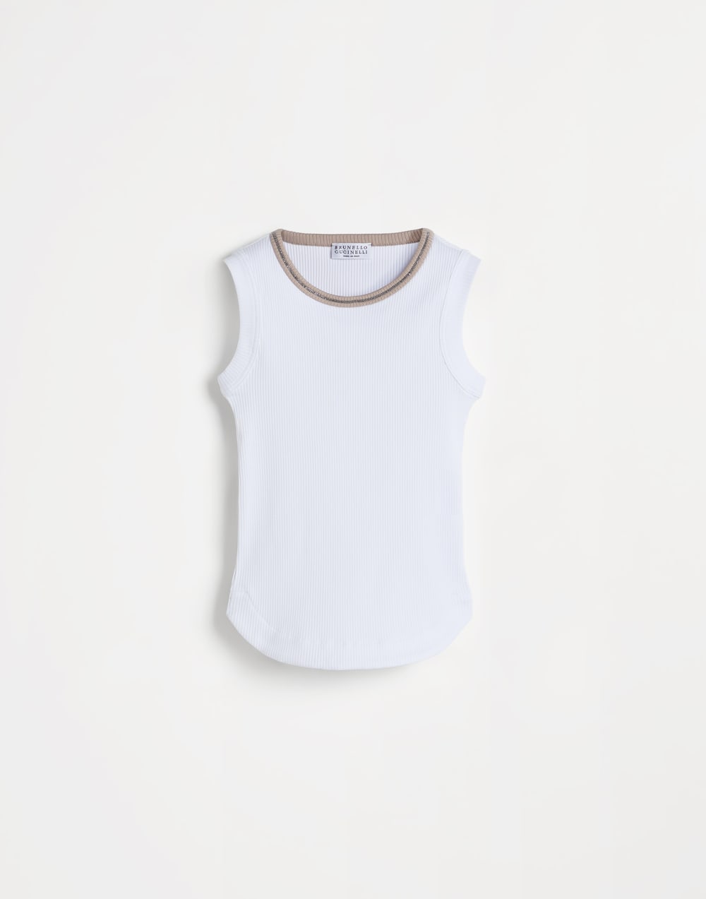 Ribbed jersey top with monili Panama Girls - Brunello Cucinelli