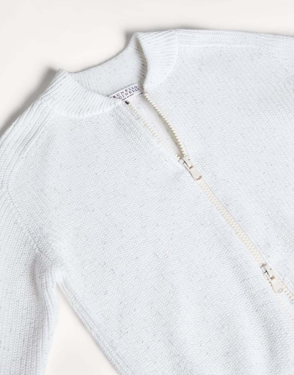 英式罗纹对襟衫 白色 女童 - Brunello Cucinelli