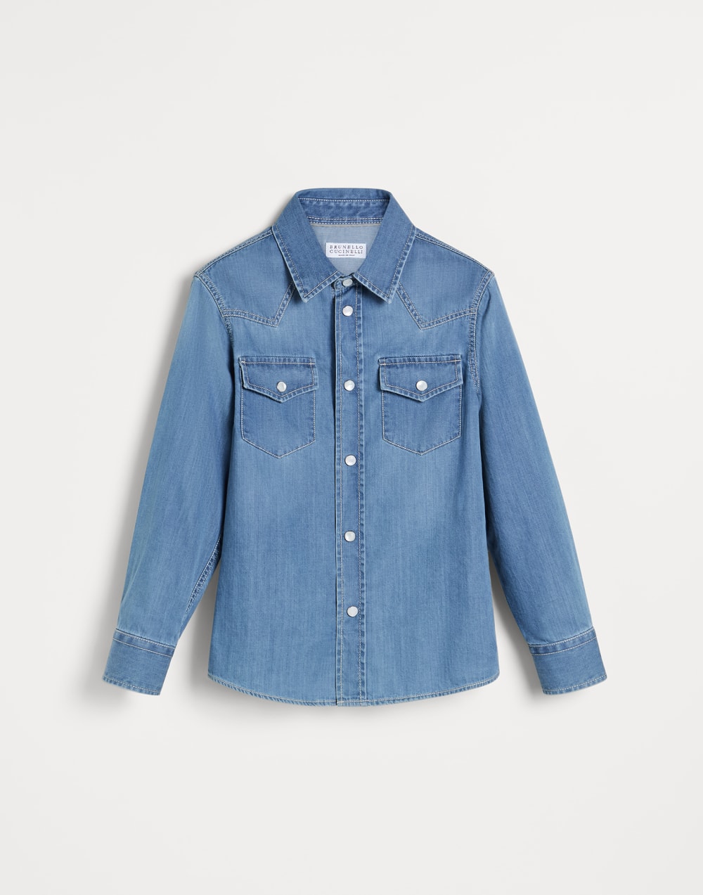 Lightweight denim shirt Light Denim Boys - Brunello Cucinelli