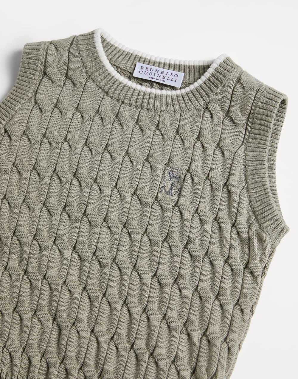 Knit top with logo Sage Girls - Brunello Cucinelli