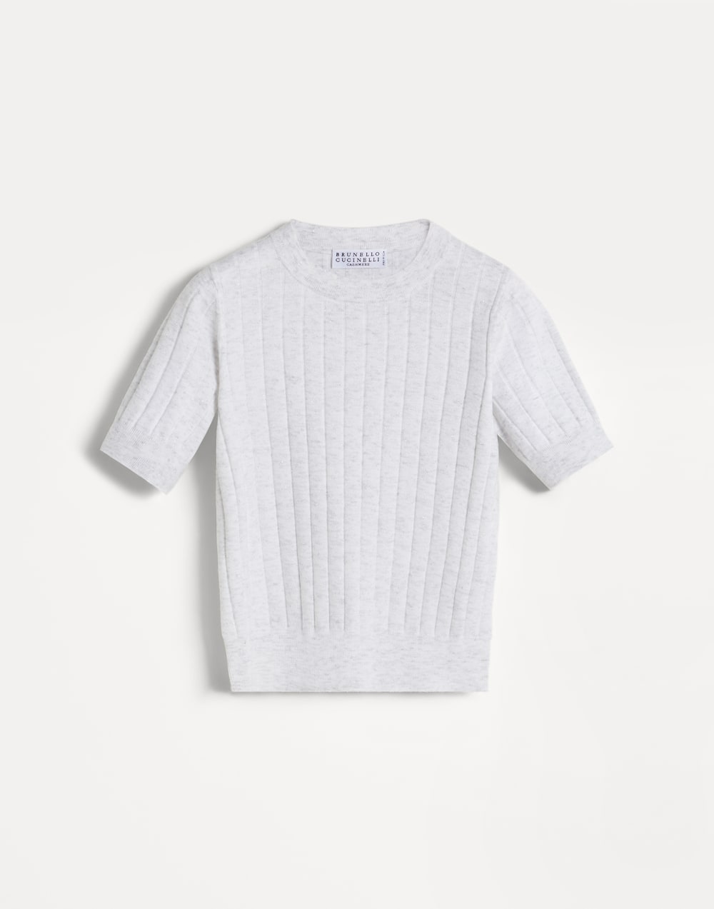 闪烁针织T恤 浅灰 女童 - Brunello Cucinelli
