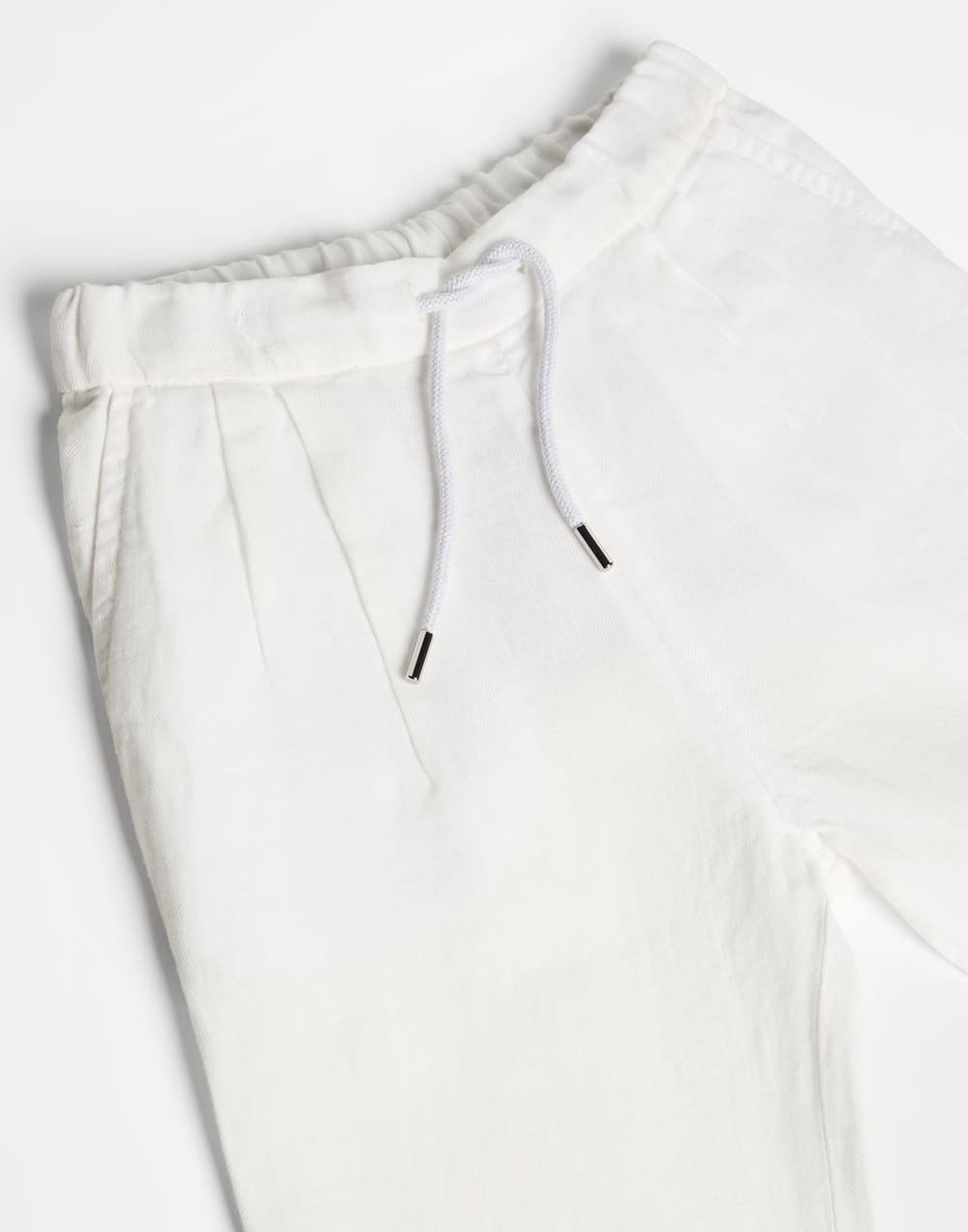 Pantalón en gabardina pinzas dobles Blanco Niño - Brunello Cucinelli