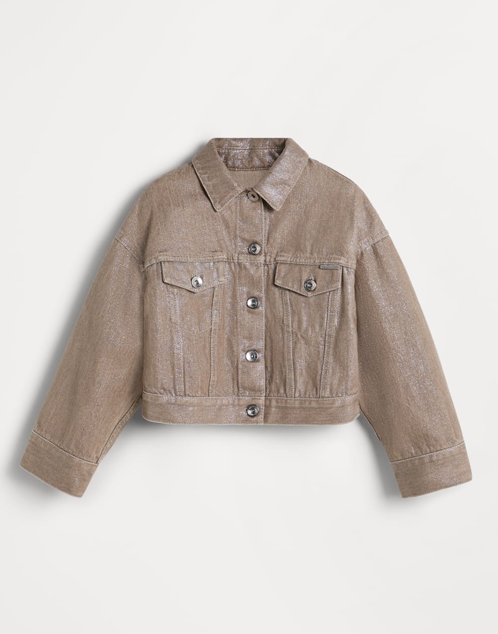 Denim four-pocket jacket Beige Girls - Brunello Cucinelli