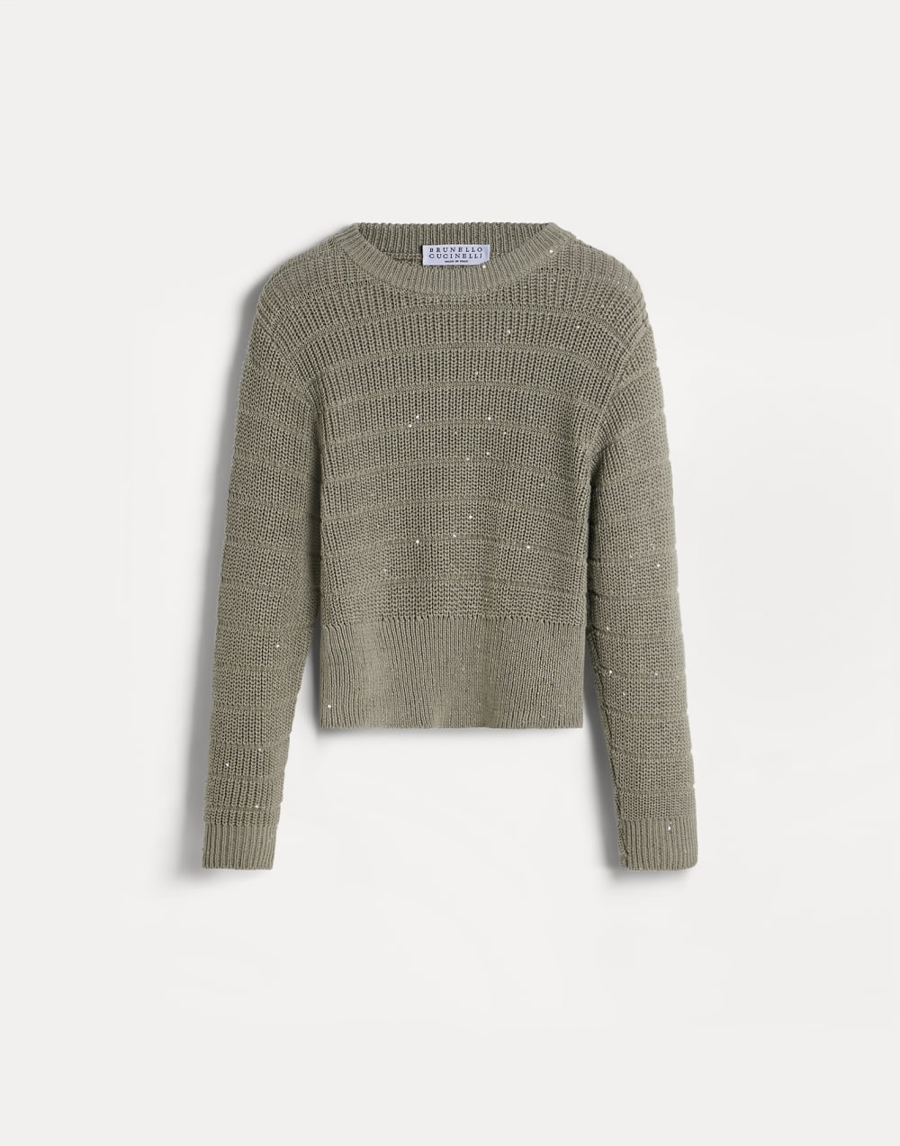 Cotton textured sweater Sage Girls - Brunello Cucinelli