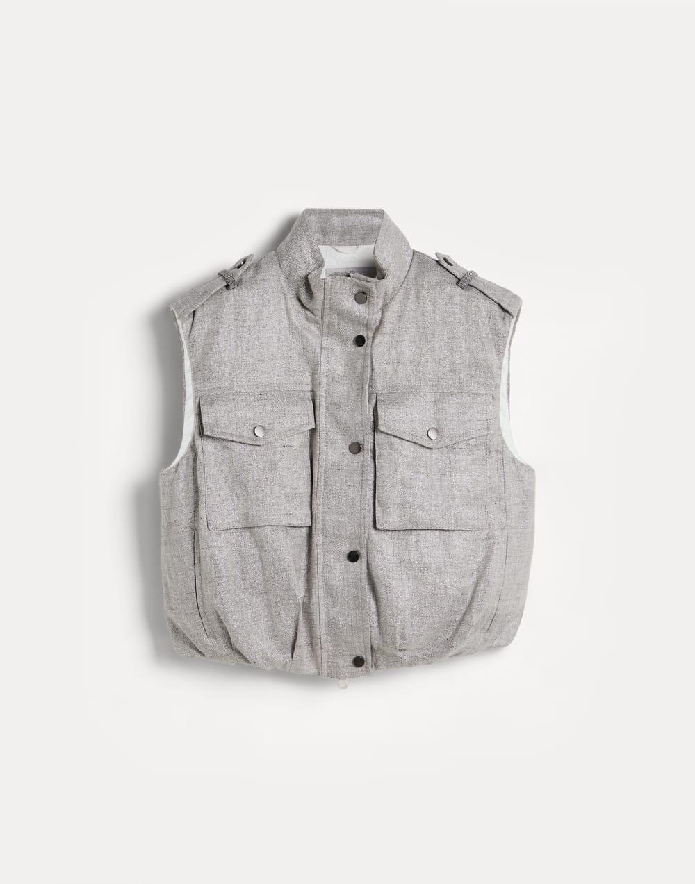 Down vest with monili Silver Girls - Brunello Cucinelli