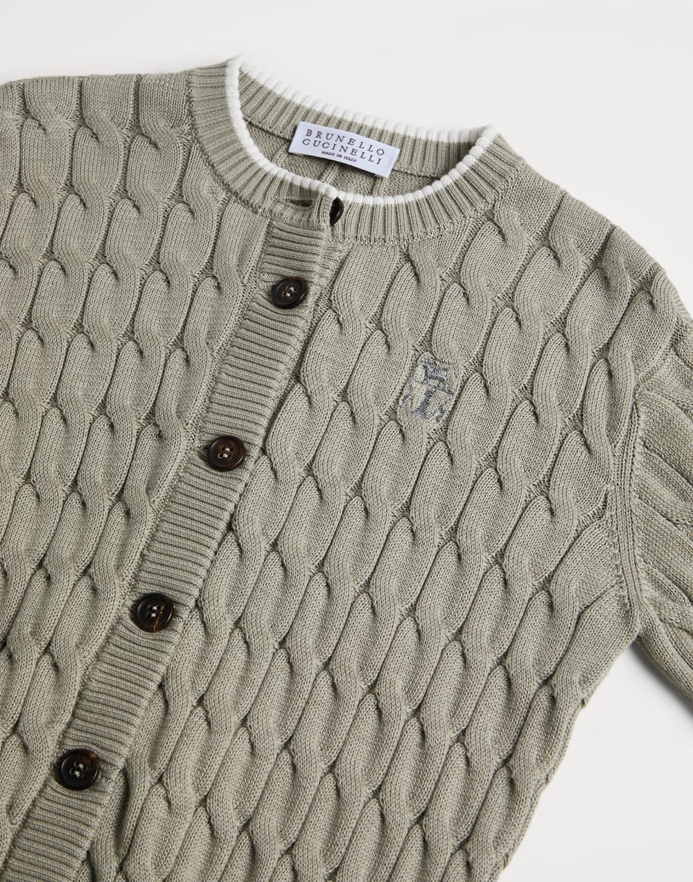 Cotton cardigan Sage Girls - Brunello Cucinelli