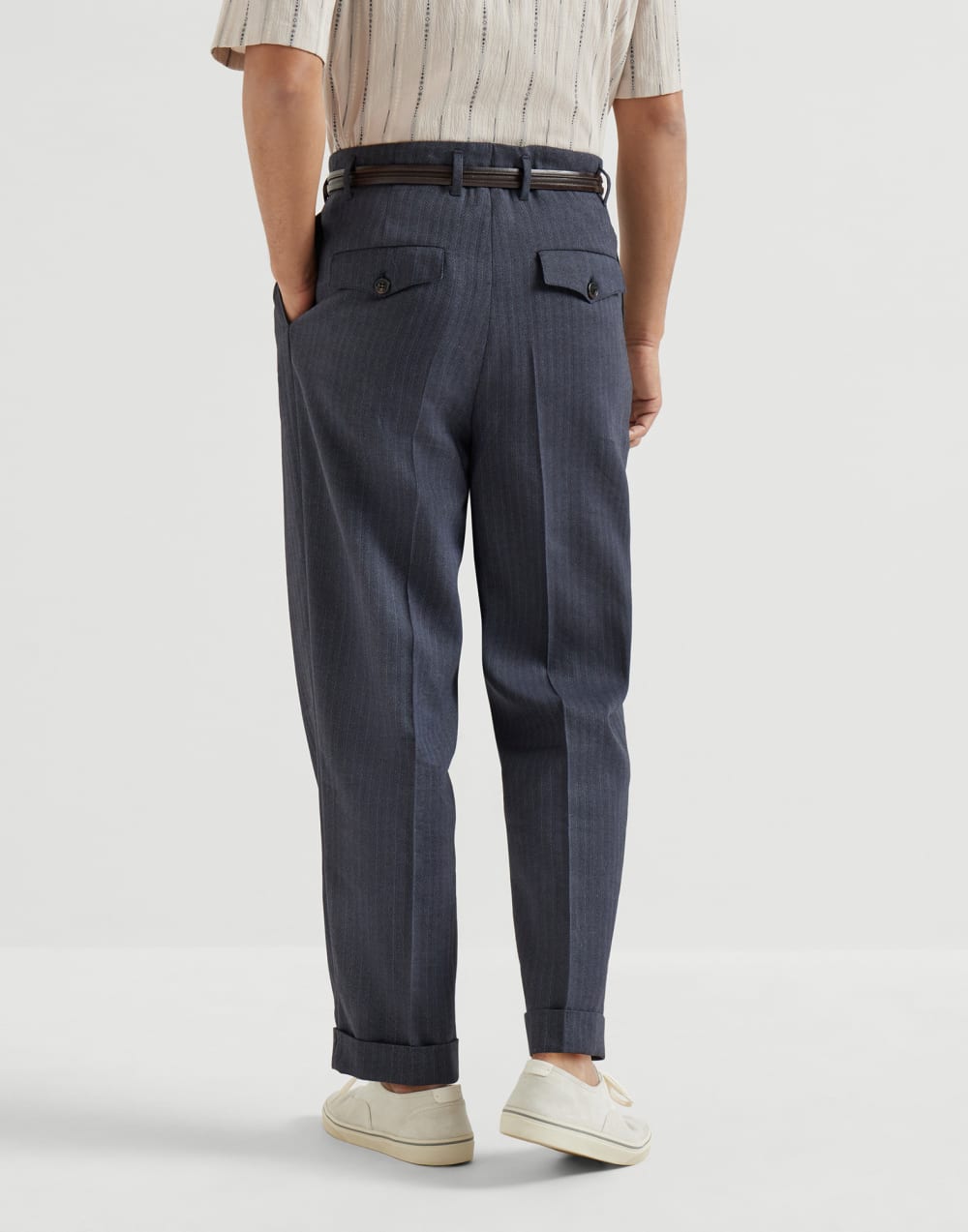Chevron trousers Navy Blue Man - Brunello Cucinelli