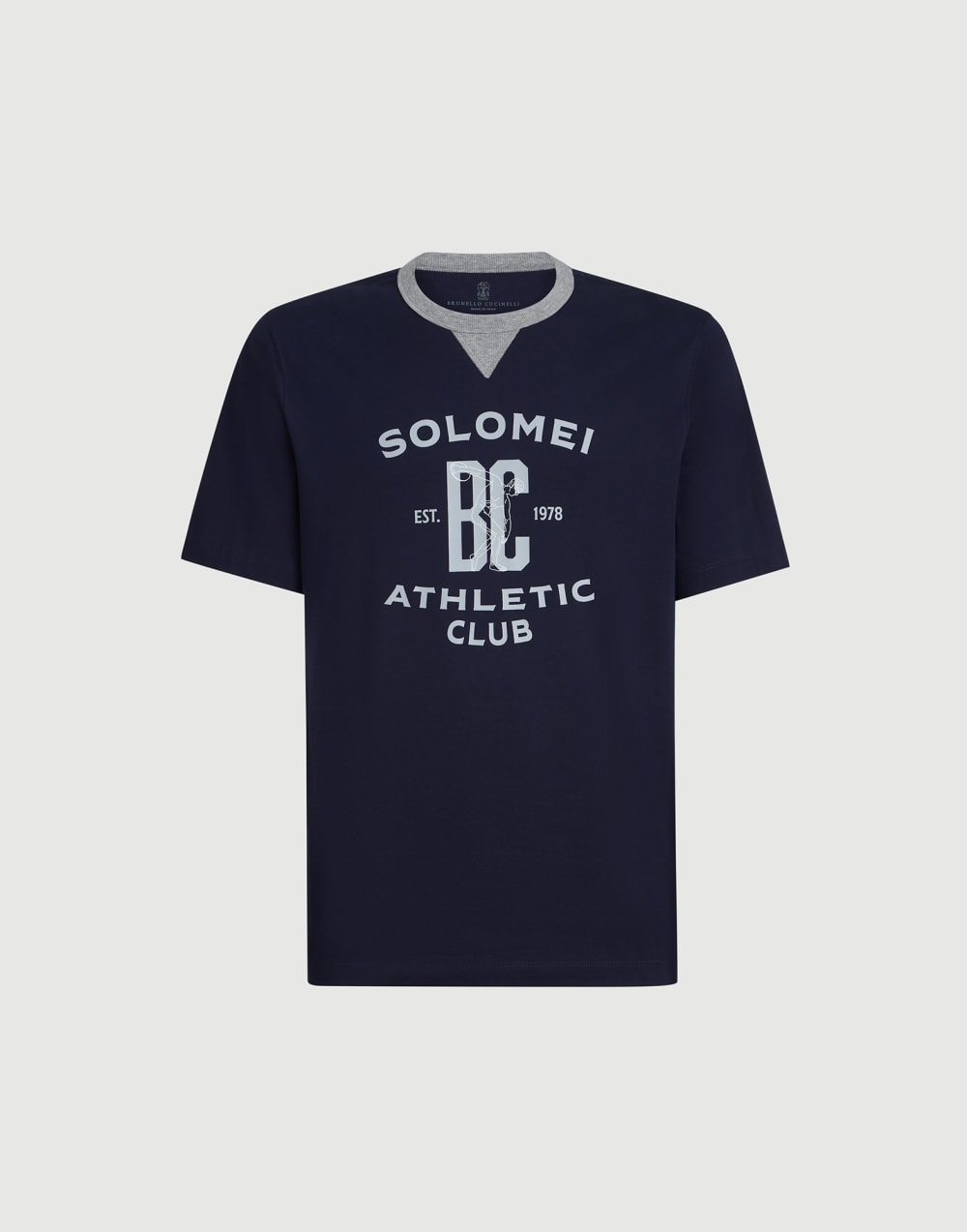 T-shirt with print Cobalt Man - Brunello Cucinelli