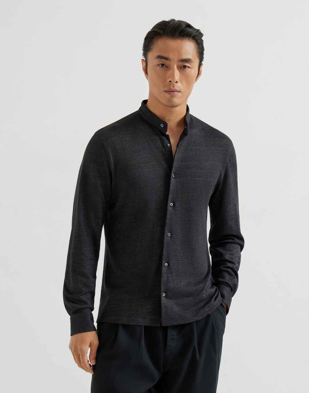 ジャージーシャツ アントラサイト メンズ - Brunello Cucinelli