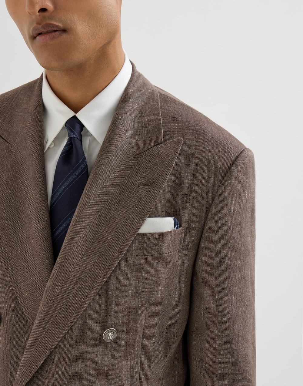 丝质口袋巾 天蓝色 男款 - Brunello Cucinelli