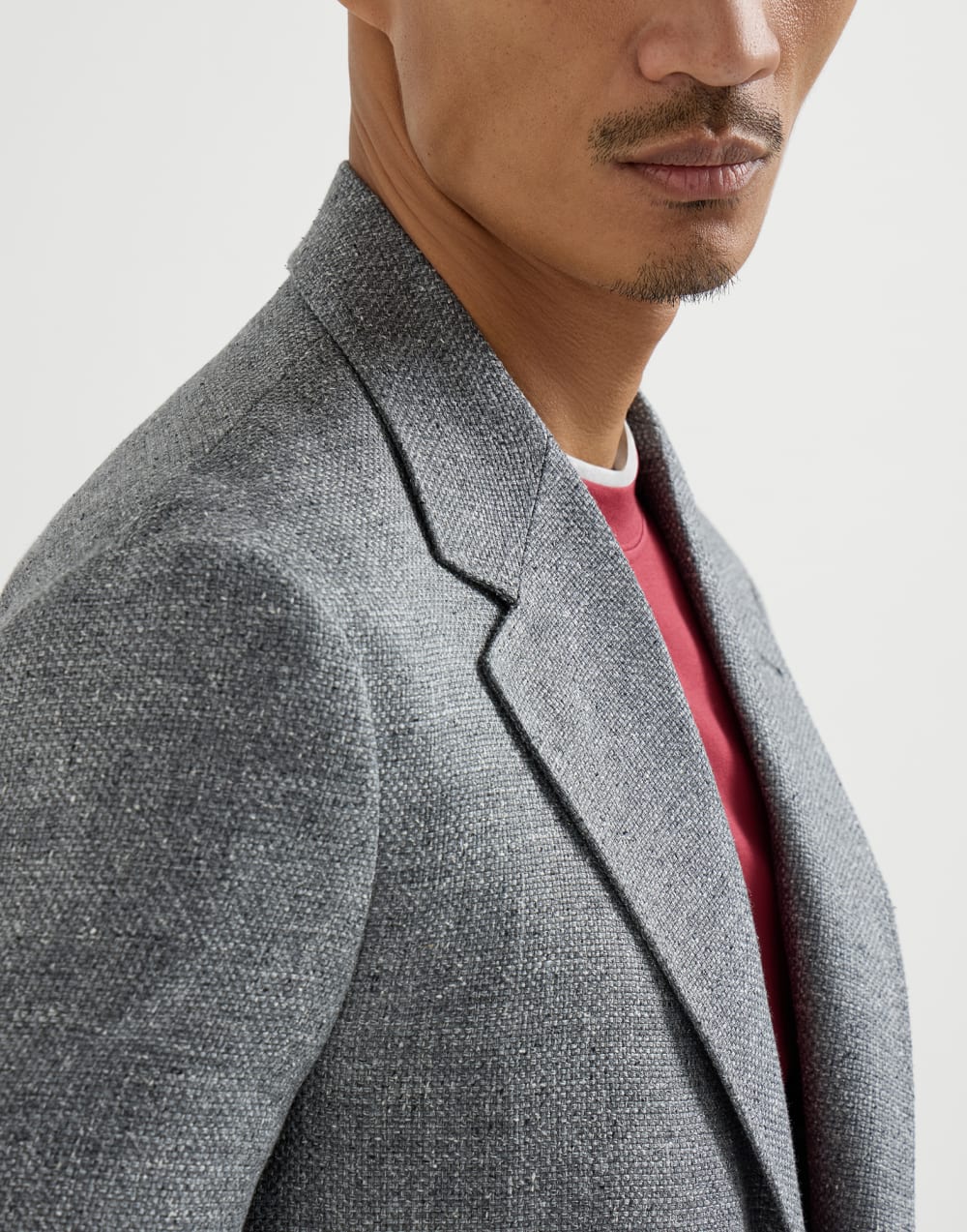 Hopsack deconstructed blazer Medium Grey Man - Brunello Cucinelli